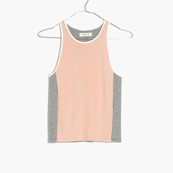Madewell Offline Baby Pink Colorblock Summer Tank Top Size Small - Picture 1 of 4